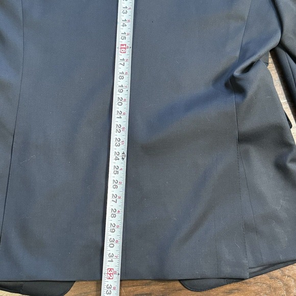 CANALI Mens 3 Button Suit Jacket Lana Wool Blazer Coat Black Mens 44 L FLAWS - Picture 6 of 13